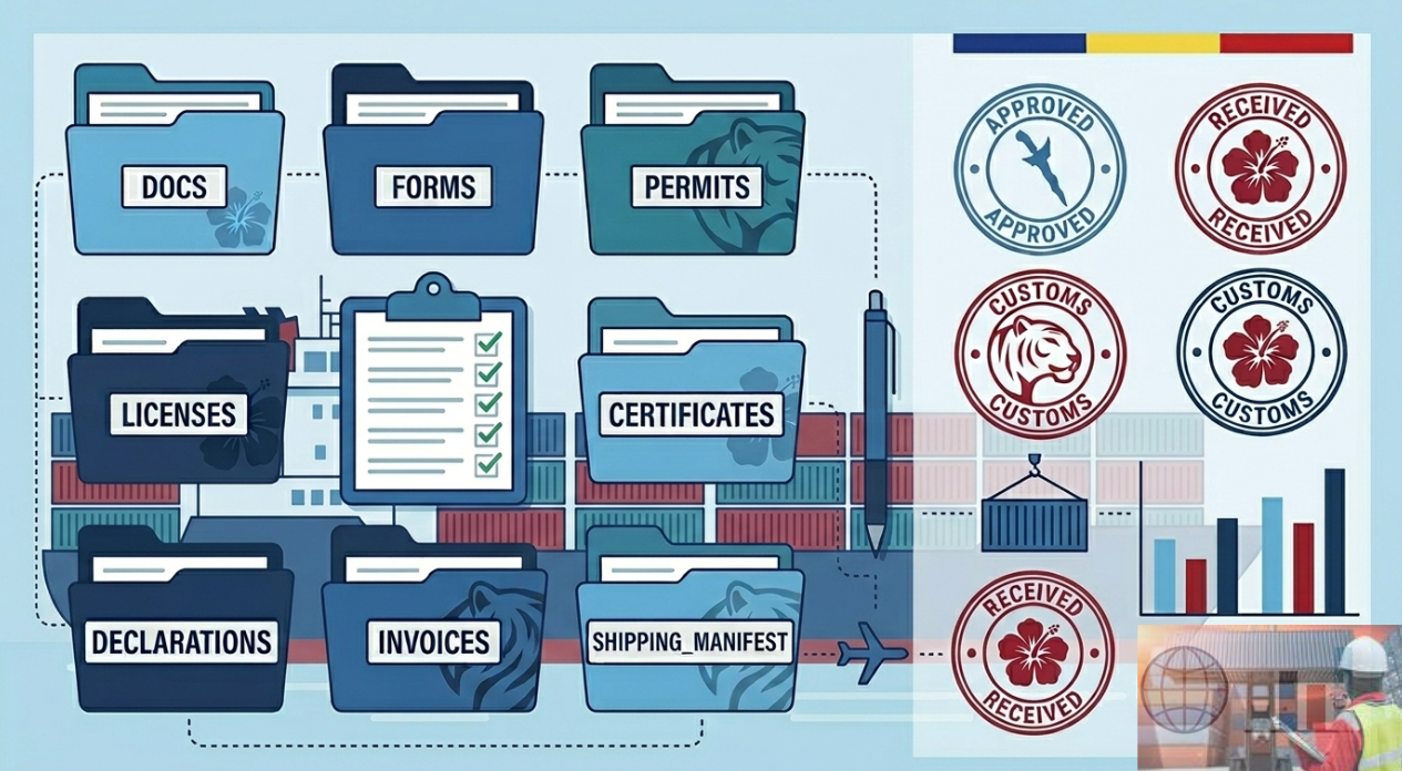 RMCD customs appointment documents checklist Malaysia 2026 — docs forms permits licenses certificates declarations Port Klang