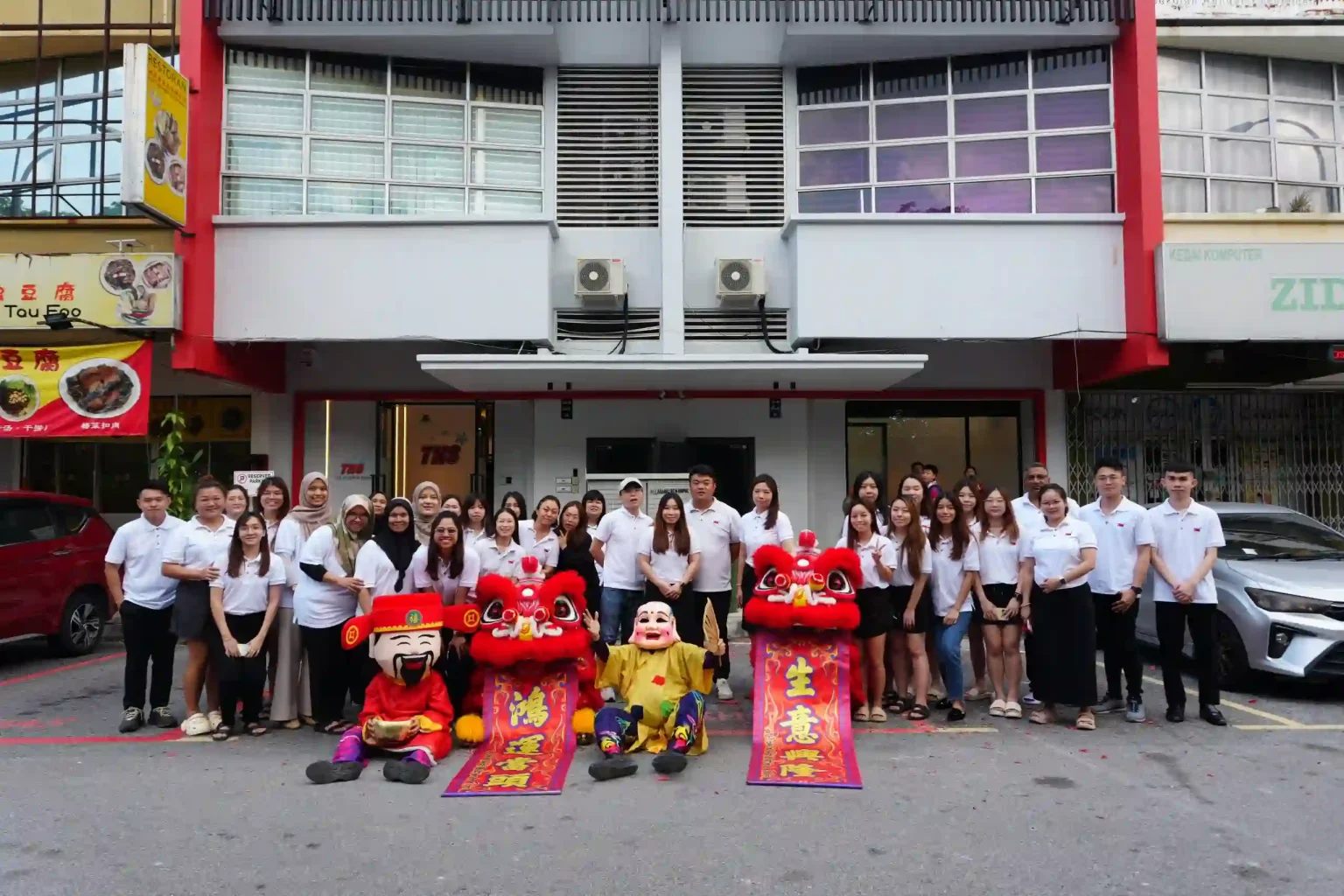 The TNS Log Services team, a logistics company in Klang, Malaysia, at Chinese New Year 2026